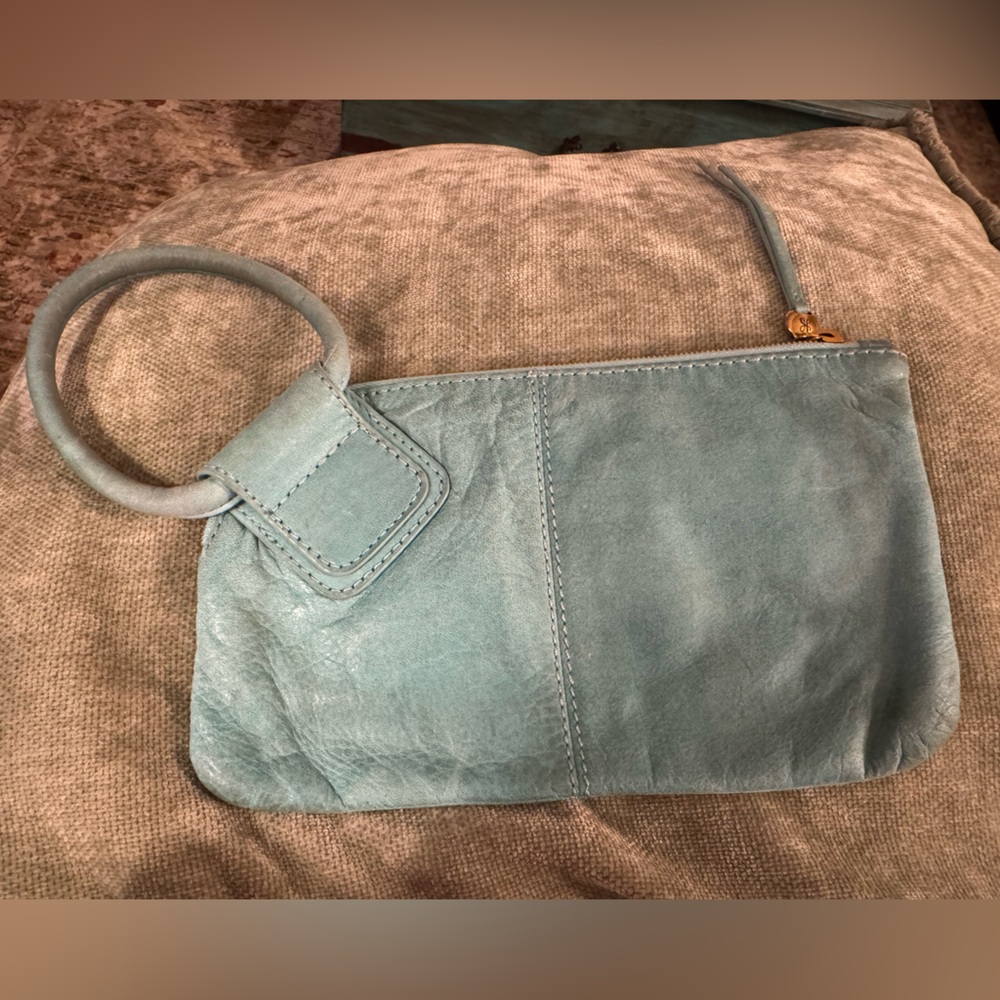 HOBO Turquoise Leather Sable Wristlet